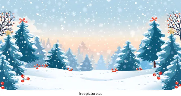 Christmas Snow Scene Illustration