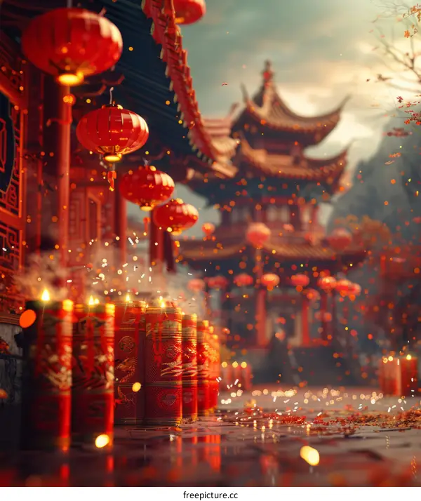 Dragon and Lion Dance Performance for Chinese New Year