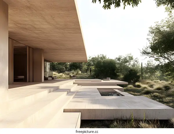 Modern Minimalist Home with Pool and Patio