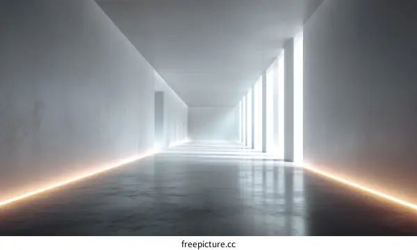 Modern Empty Corridor with Bright Lighting