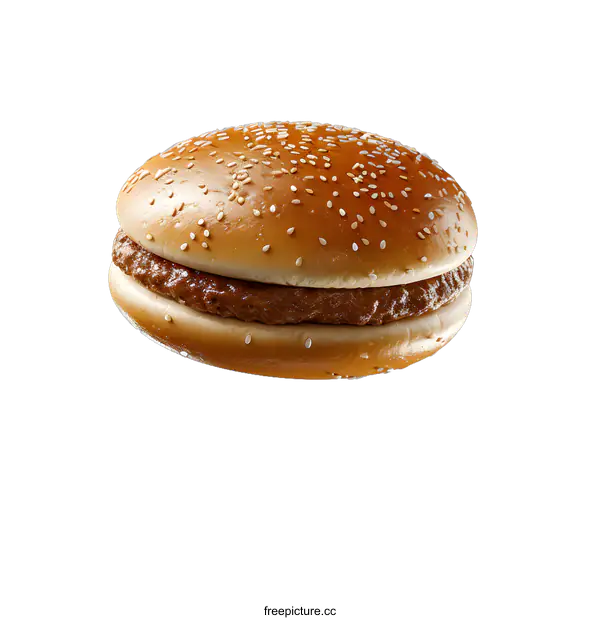 [Transparent Background PNG]Freshly Made Burger with Sesame Seeds
