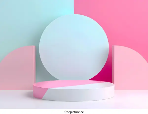 Abstract Background With Pink and Blue Geometric Shapes