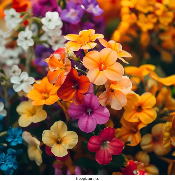 Colorful Flowers Blooming in a Garden
