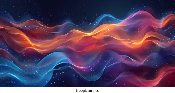 Abstract Colorful Wave Patterns in Space