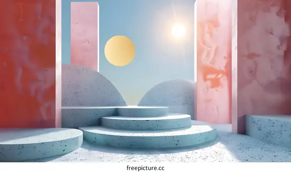 Abstract Geometric Background with Soft Color Palette