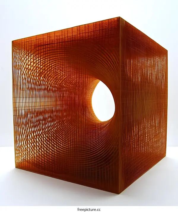 Abstract Wooden Sculpture with Circular Hole