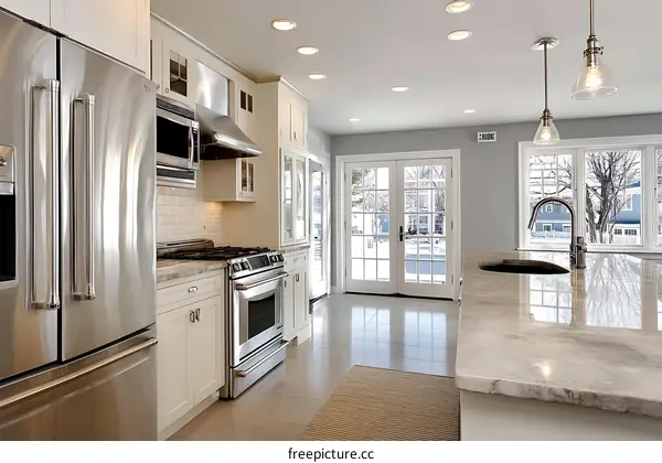 Modern Kitchen Interior Design with Stainless Steel Appliances