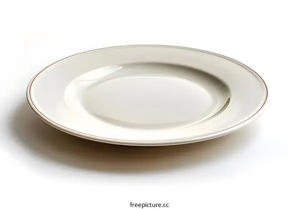 Empty white plate on white background