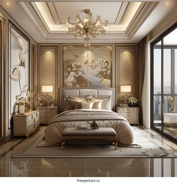 Luxury Bedroom Interior Design Illustration