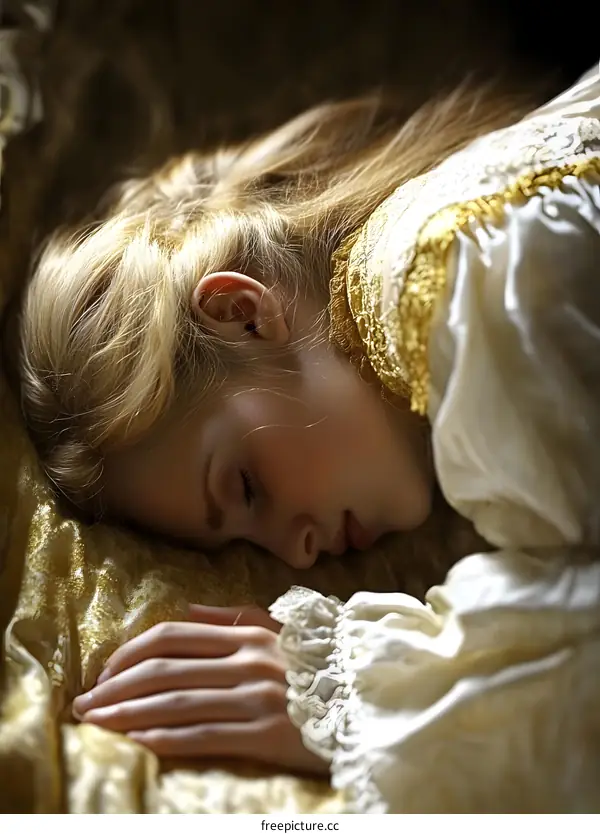 Sleeping Beauty in a White Dress