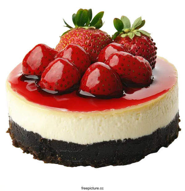 [Transparent Background PNG]Delicious Strawberry Cheesecake Dessert