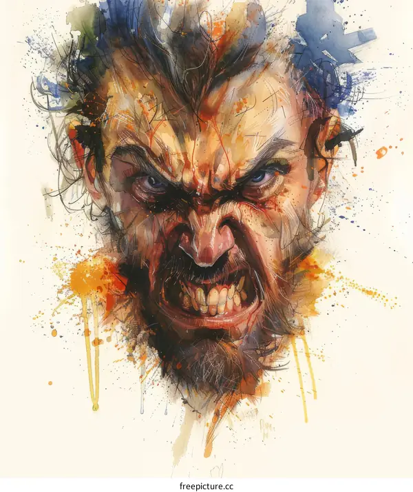 Close-up portrait of an angry man