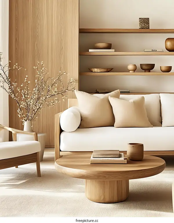 Modern Minimalist Wooden Living Room