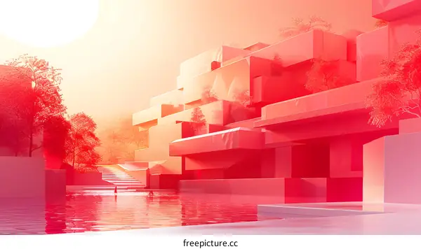 Modern Architecture in Red