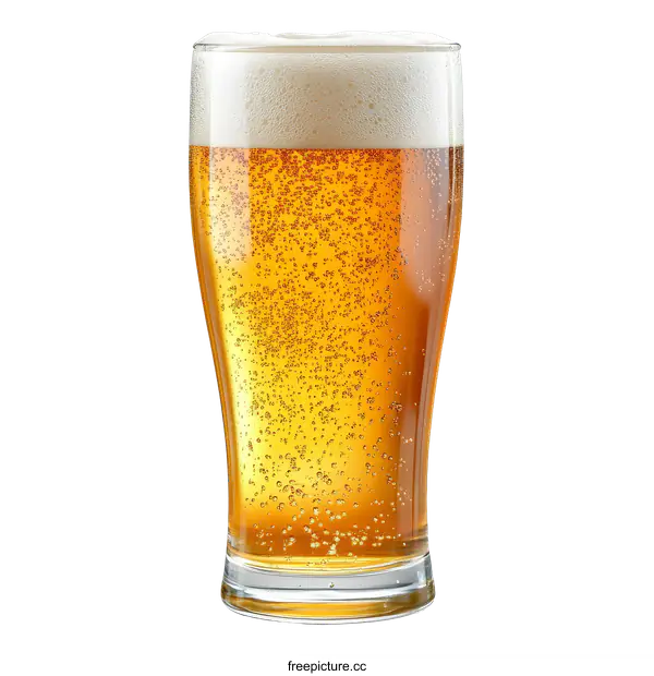 [Transparent Background PNG]Full Glass of Beer with Froth