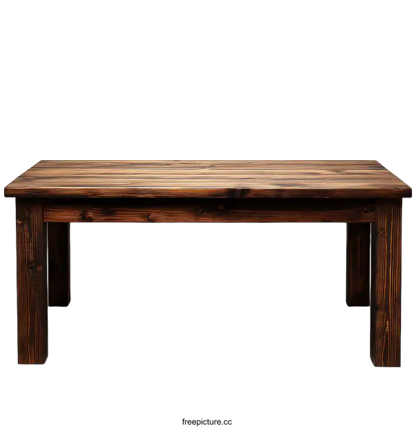 [Transparent Background PNG]Simple Wooden Table Against White Background