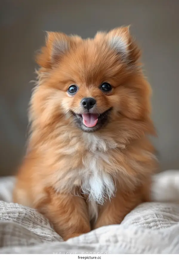 Happy Pomeranian Dog Portrait