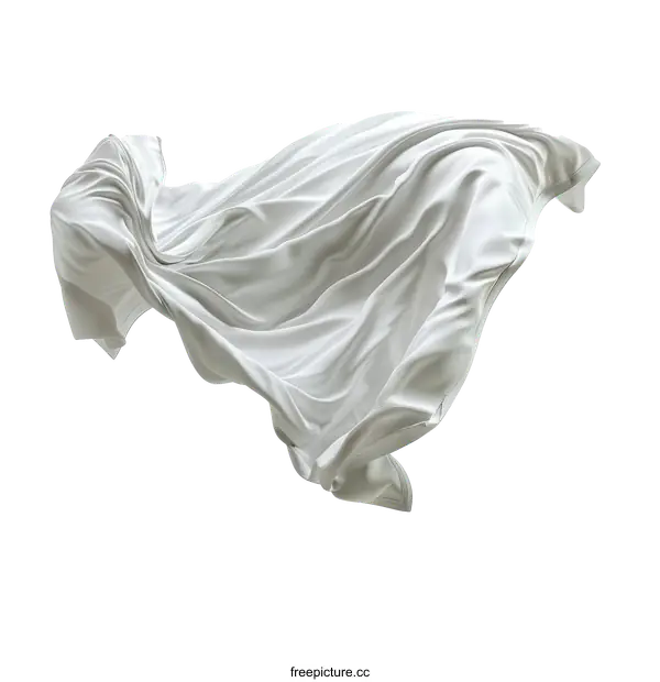 [Transparent Background PNG]Abstract White Fabric Flowing in the Wind