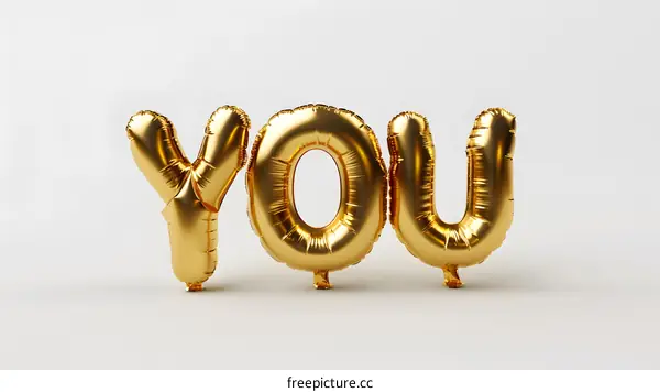 Golden Balloons You Word