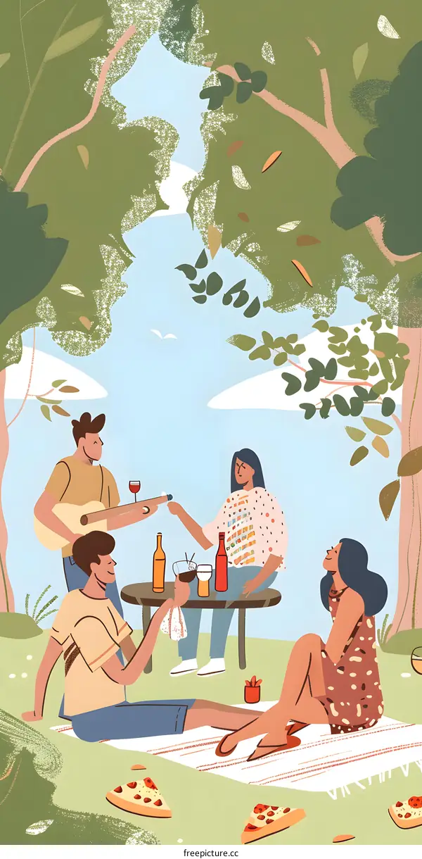 Friends Enjoying Picnic in the Park
