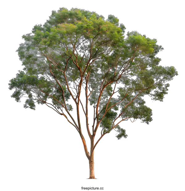 [Transparent Background PNG]Isolated Tree on White Background with Lush Green Foliage