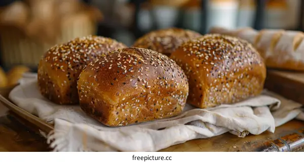 Loaf of bread with sesame seeds