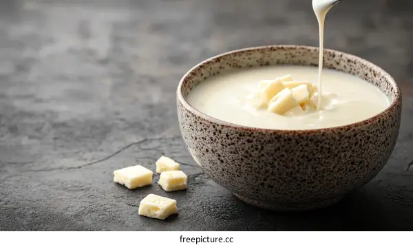 White Chocolate Soup in a Bowl