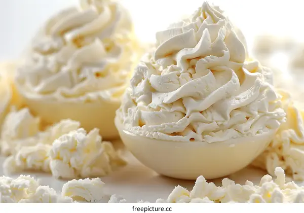Bowls of Whipped Cream