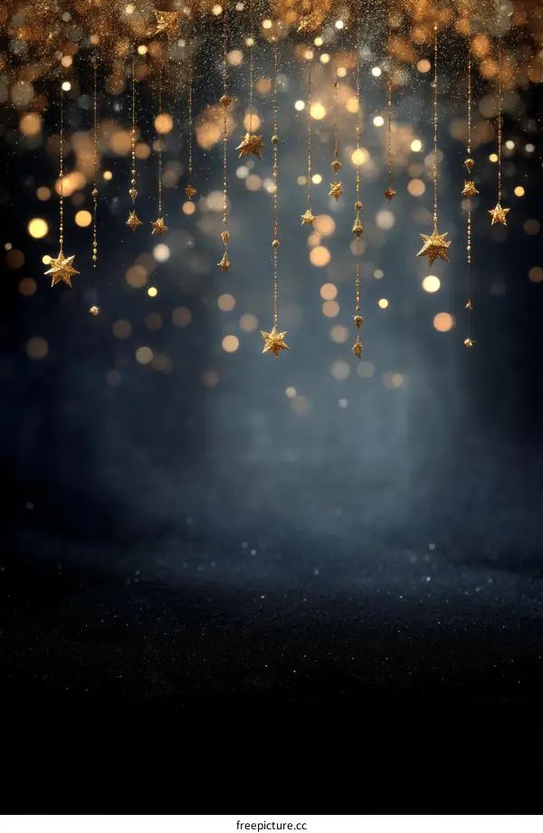 Golden Starry Night Background Design