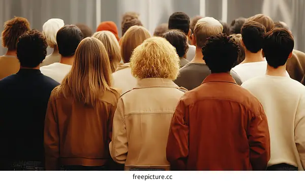 Large Crowd of Diverse People Back View