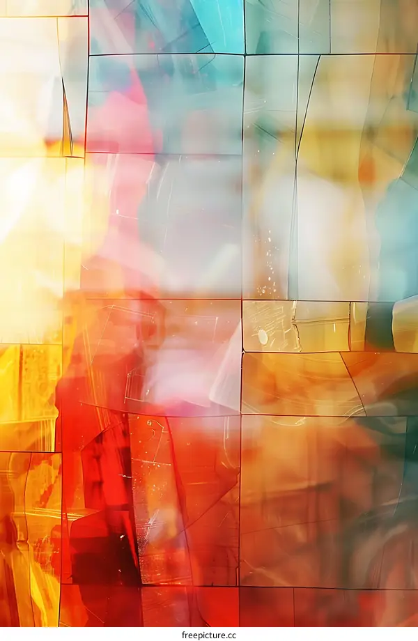 Abstract Colorful Glass Background with Geometric Patterns