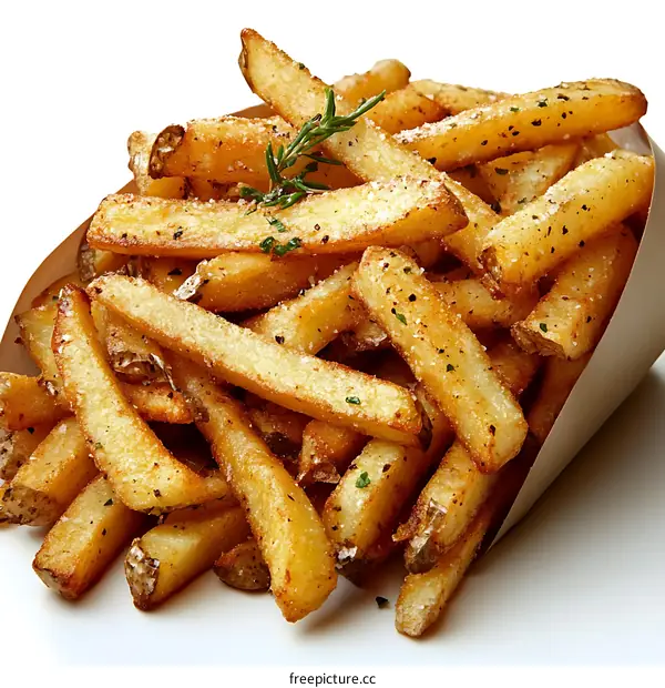 Crispy French Fries in a Paper Cone