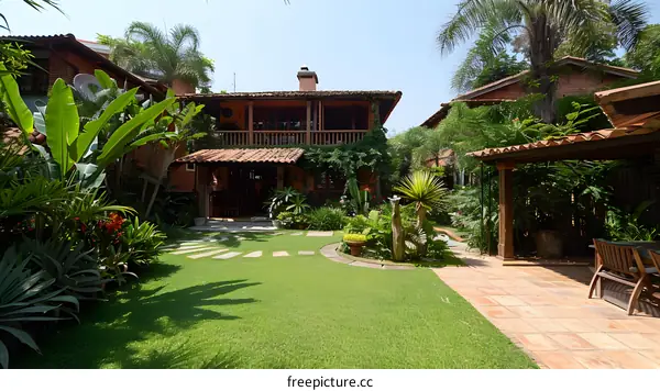 Courtyard of a Modern Tropical House