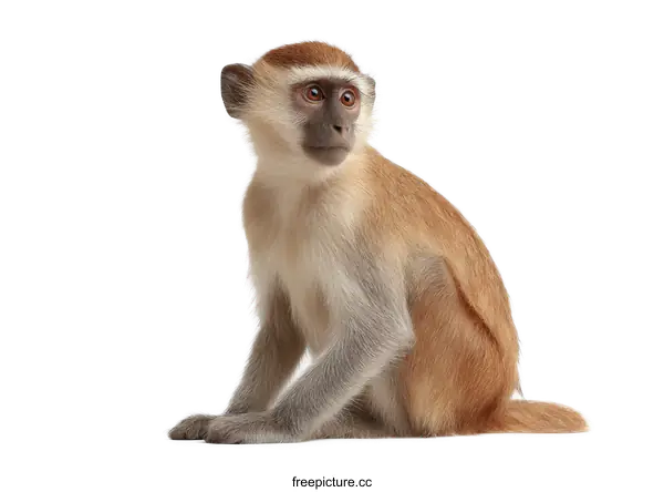 [Transparent Background PNG]Cute Baby Monkey Portrait Against White Background