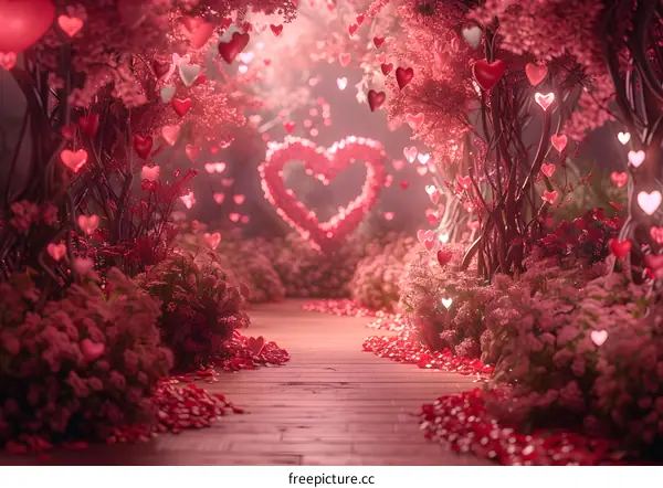 Romantic and beautiful love tunnel
