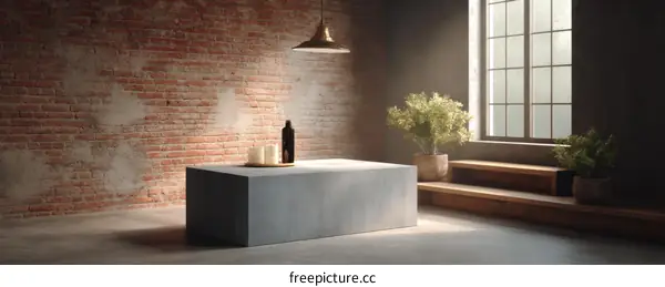 Modern Industrial Style Room Interior Design Illustration