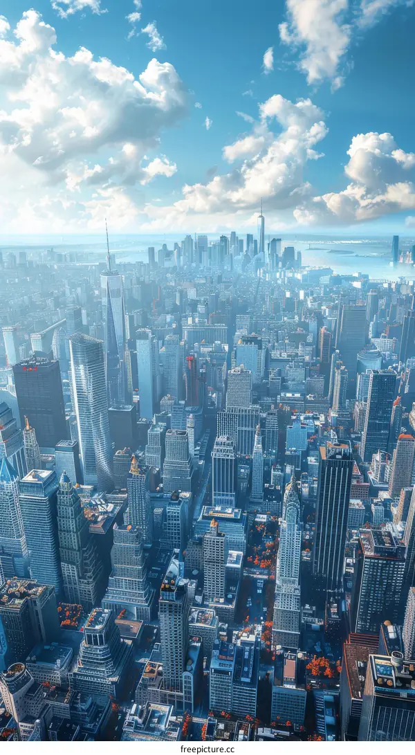 Aerial View of New York City Skyline