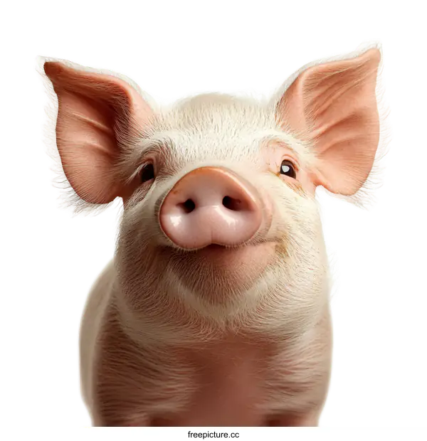 [Transparent Background PNG]Close-up Portrait of a Piglet
