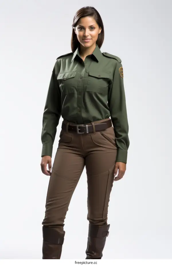 Portrait of a female park ranger in uniform