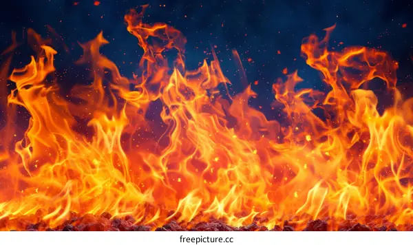 Fire Flames of a Burning Fire