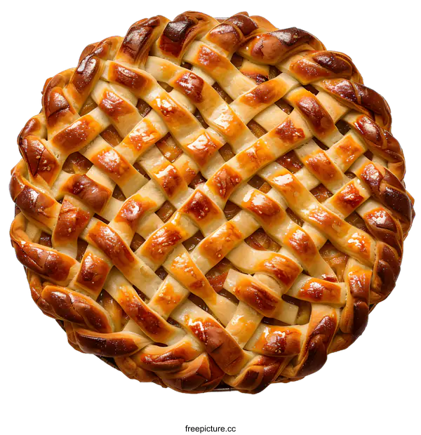 [Transparent Background PNG]Delicious homemade apple pie isolated on white