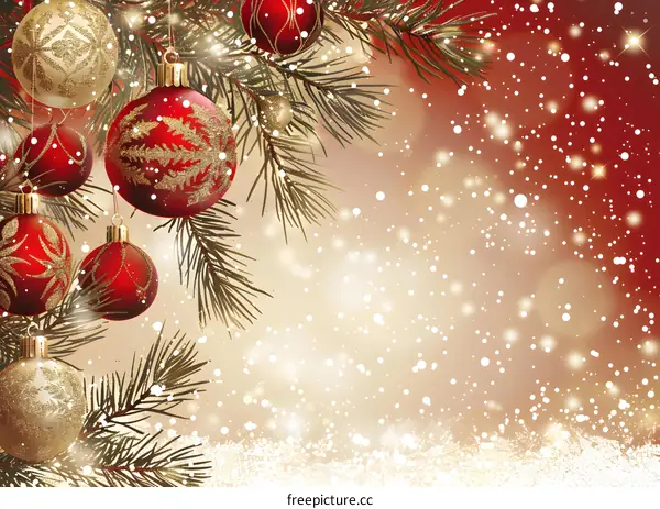 Christmas tree branch decorated for Christmas