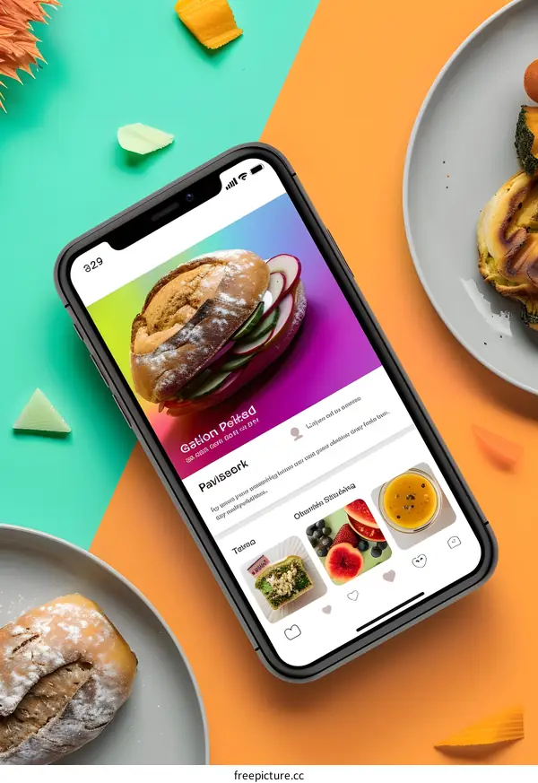 Food Photography On Mobile Phone Screen
