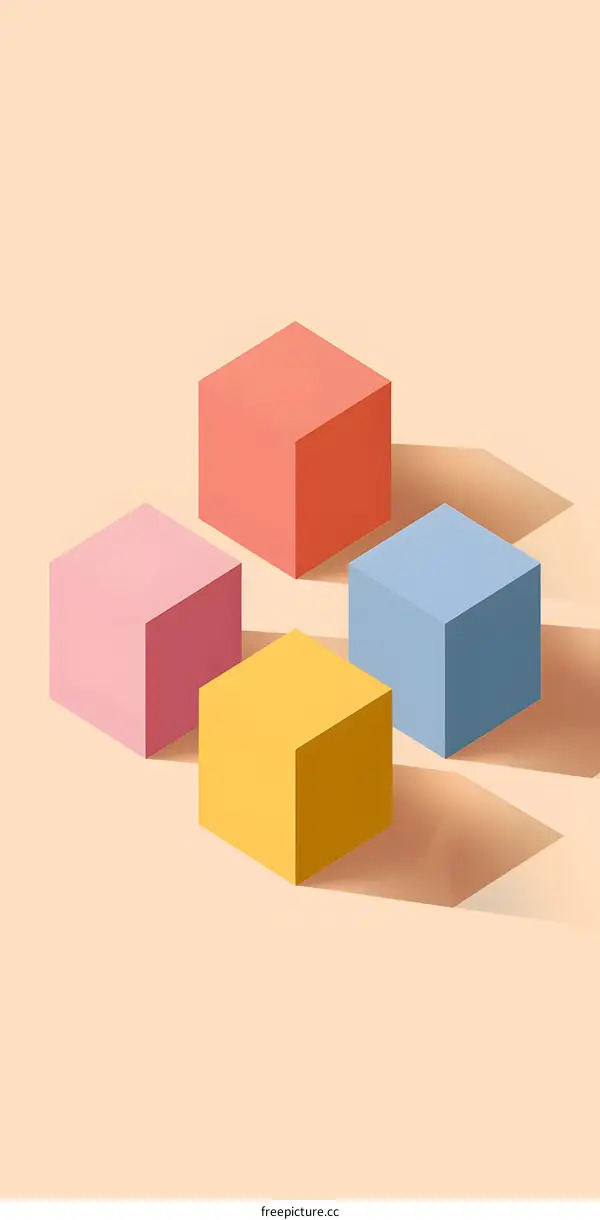 Abstract Colorful Geometric Shapes Illustration