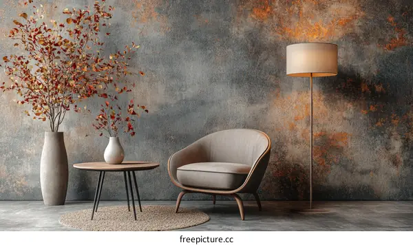 Modern Autumnal Interior Design Illustration