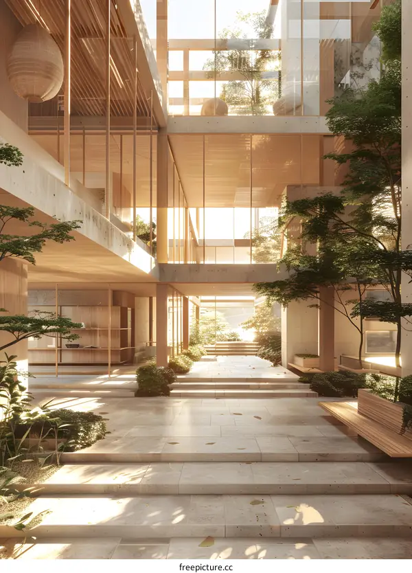 Modern Building With Open Courtyard