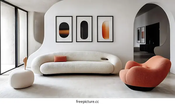 Modern Living Room Design with Abstract Art