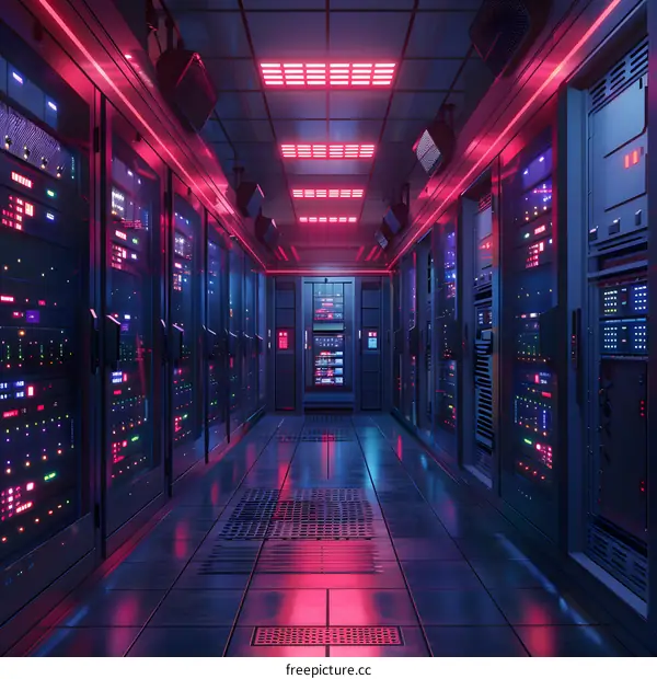 futuristic server room data center