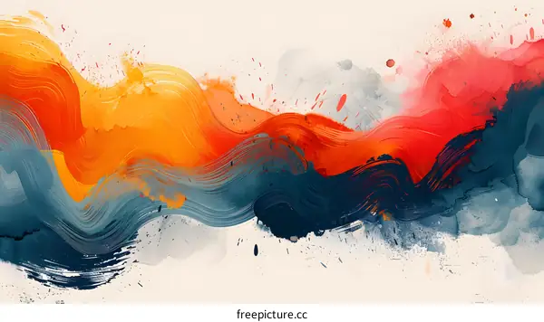 Abstract painting with bright colors