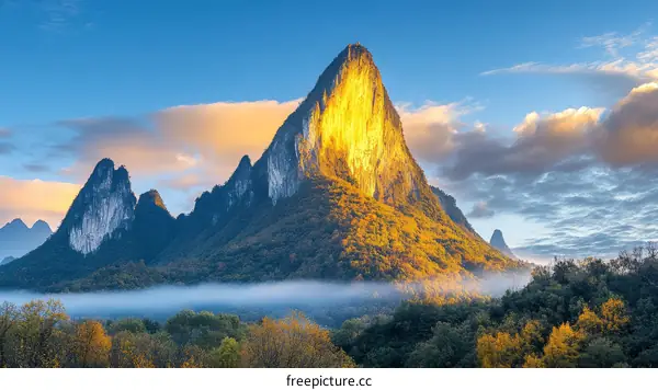 Majestic Mountain Range at Sunrise